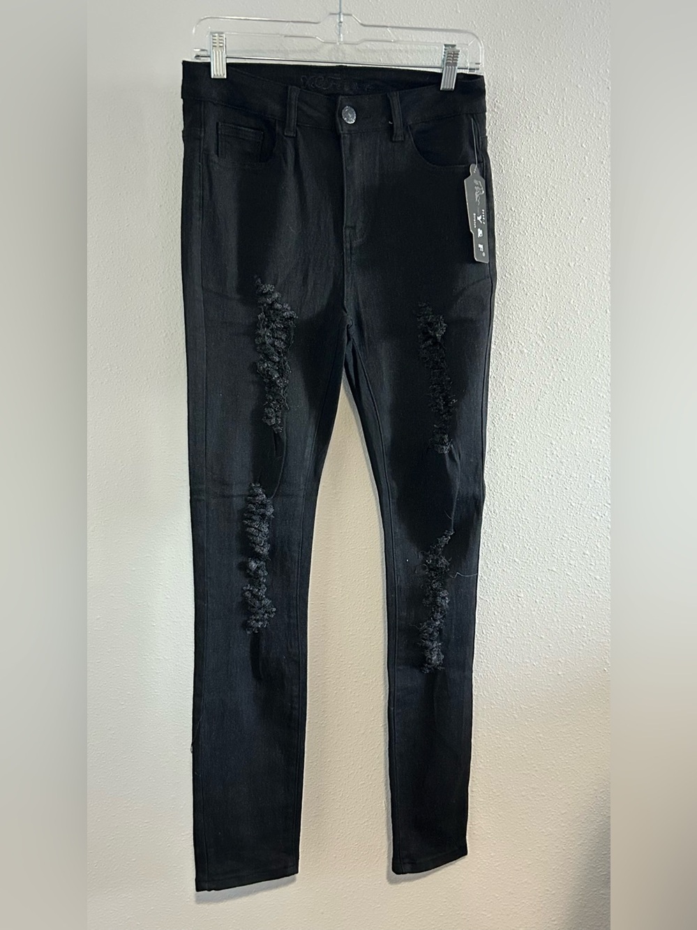 Y&F Black Distressed Skinny Jeans